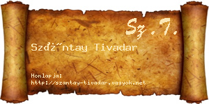 Szántay Tivadar névjegykártya