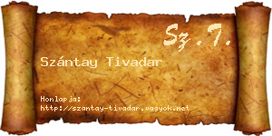 Szántay Tivadar névjegykártya